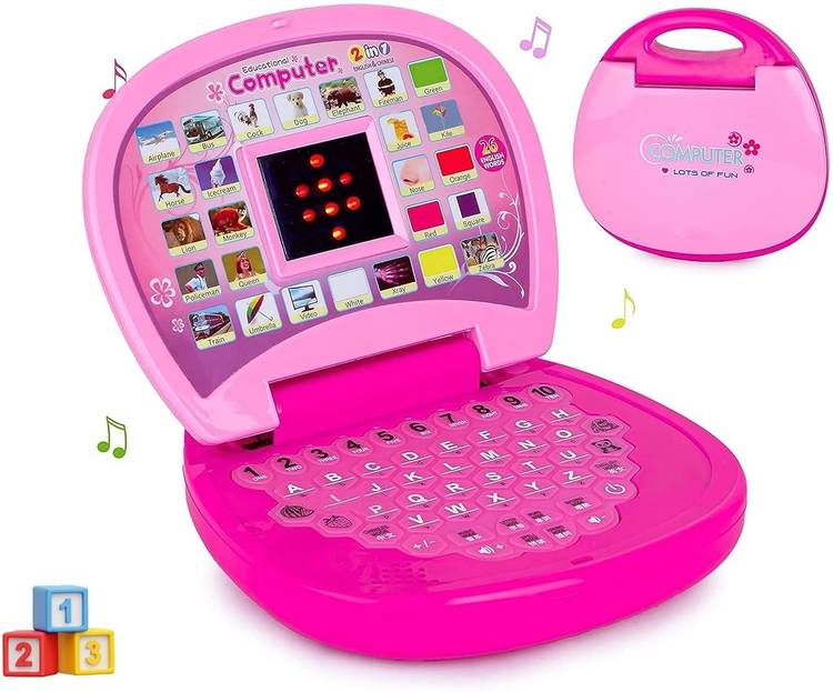 KHYALI Kids Baby Educational Activity Learning Laptop Toy with LED Display & Music|112