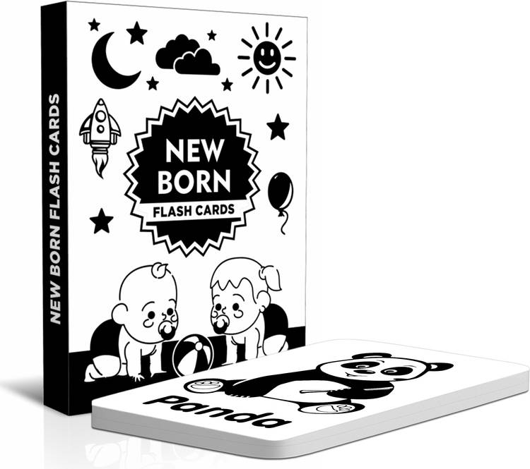 CLICKEDIN Beautiful New Born Baby High-Quality Flash Card Black & White 16 card 32 Objects