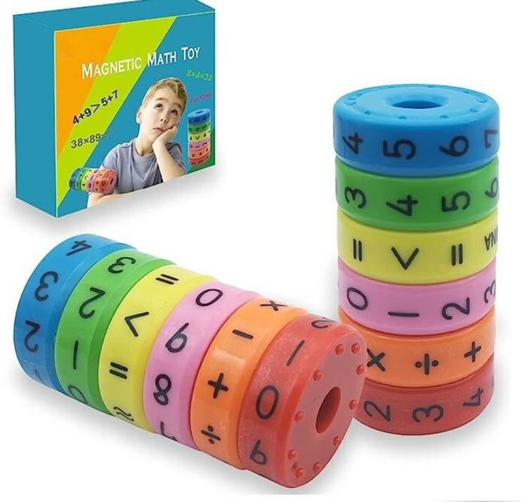 mil9us 2 SET OF Education Magnetic Maths Calculation Cube Toy (12 PIECE)