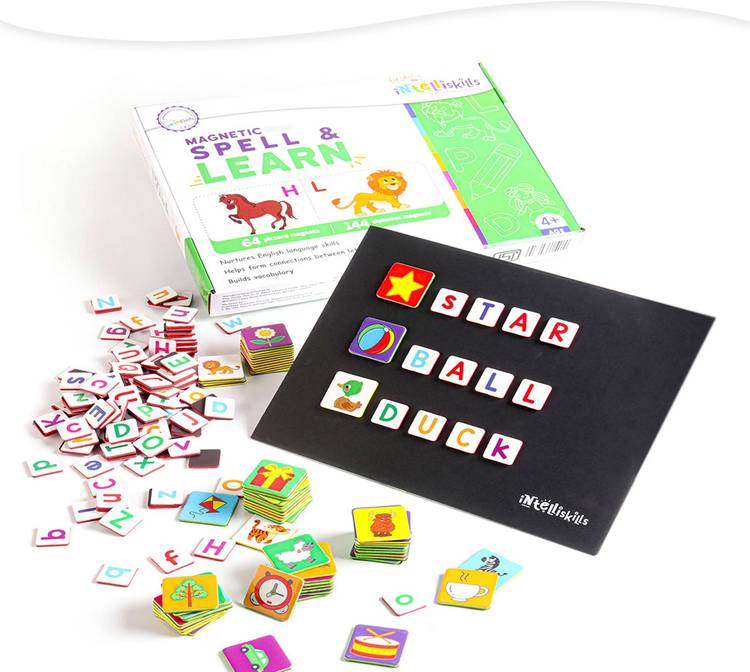 FIRSTCRY INTELLISKILLS Magnetic Spell & Learn Picture & Alphabets -