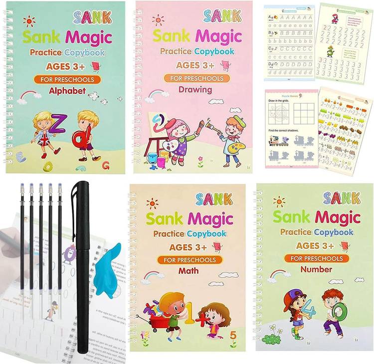 XORTIC Magic Reusable Practice Copy Book,Handwriting Book Drawing Alphabet Book