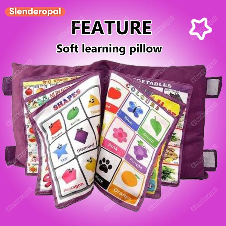 slenderopal Learning Cushion for Boys and Girls/Children's Educational Velvet Cushion Book