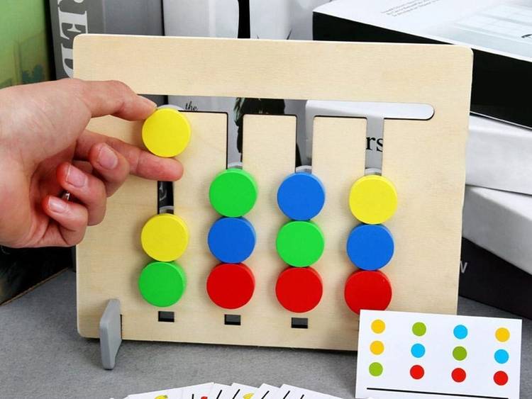 Akvanar Wooden Four Color Matching Game | Learning and Educational Toys for Kids Age 2-6