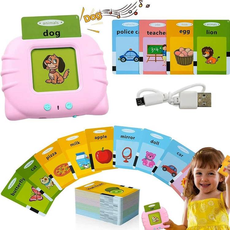 Learn With Fun Talking Flash Cards 112 Double Side Cards Baby Educational Toys for 1-6 Kids