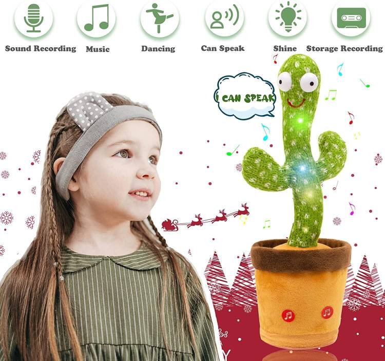 Citrine Musical Lighting Talking Cactus Saved Songs Premium Quality Usb Rechargeable