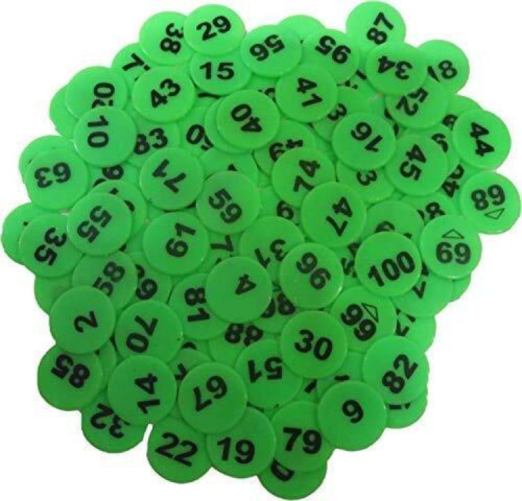 MKJ 1 to 100 Printed Plastic Token Coin Chips