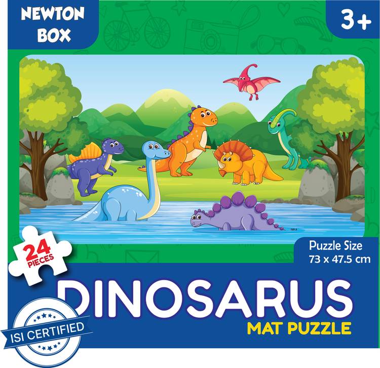 Little Olive Newton Box 3 Piece Puzzle | Theme Dinosarus | 3 Years and above