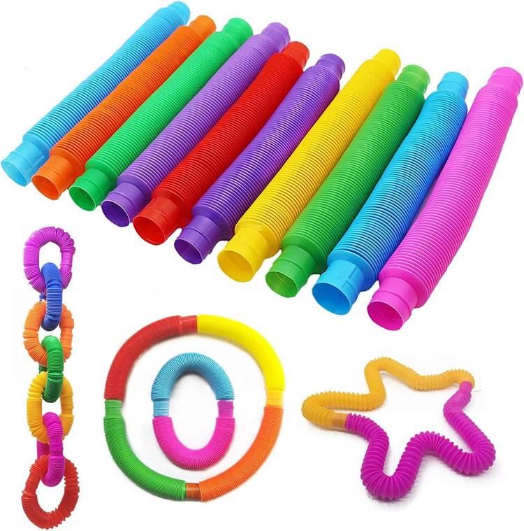 Hujai Pop Tubes Sensory Toys, Motor Skills Stocking Stuffers Toddler Toys(Pack OF 12)