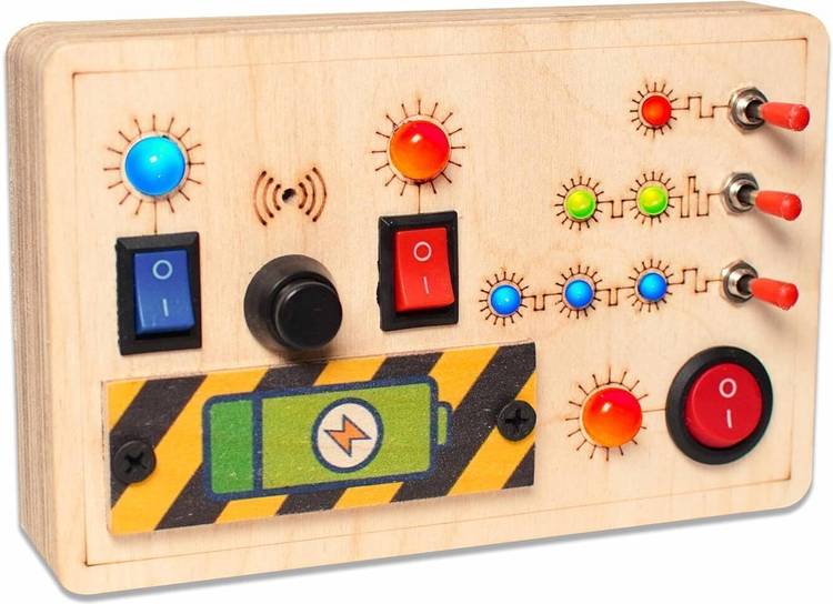 Clapstore Toys LED Light Switch Busy Board V6 Montessori Toy with Button for Kids