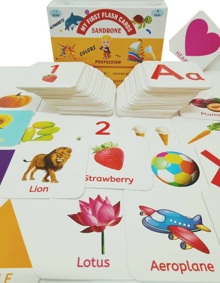Sandrone All in One Flash Cards for Kids(Non-Tearable flashcards-Water Proof)