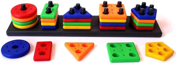 Mira Farmcraft Geometric Angle Blocks Sorting Stacking Color Stacker Shape Sorter Learning Toy