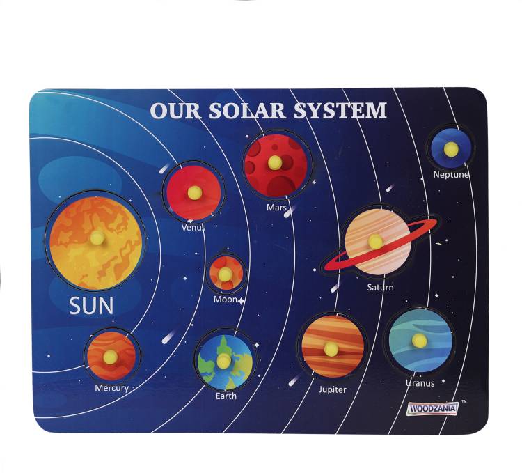 woodzania Wooden Solar System Educational Tray with Knob