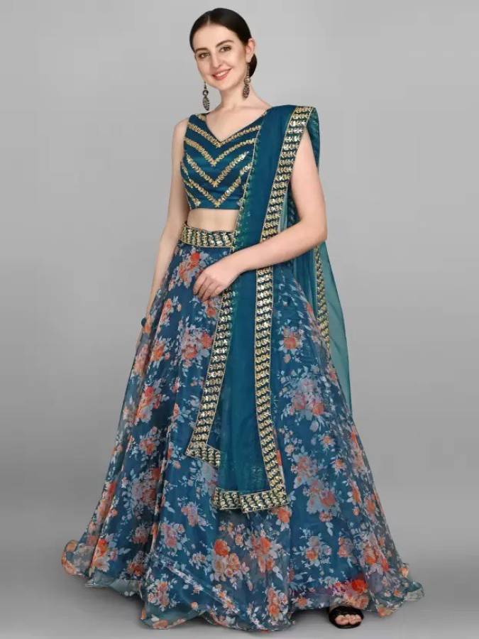 Embellished, Floral Print Semi Stitched Lehenga Choli Price in India