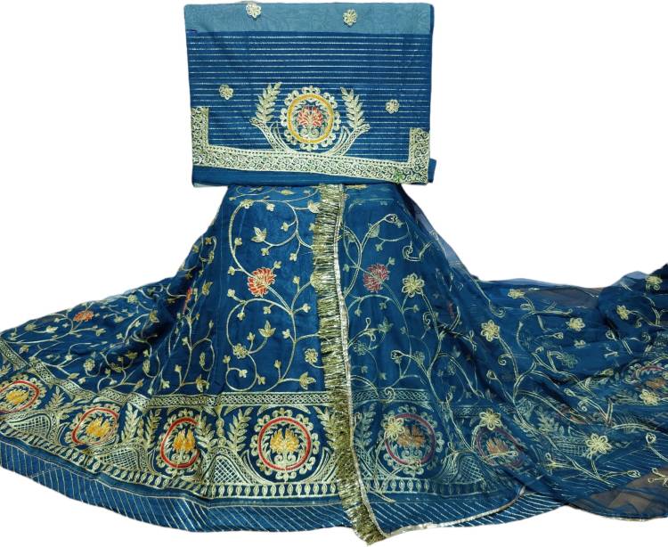 Embroidered Semi Stitched Rajasthani Poshak Price in India