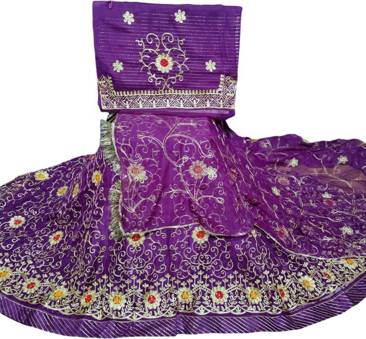 Embroidered Semi Stitched Rajasthani Poshak Price in India