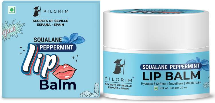 Pilgrim Squalane Lip Balm For Dry & Chapped Lips Enriched With Shea & Cocoa Butter - Peppermint Price in India