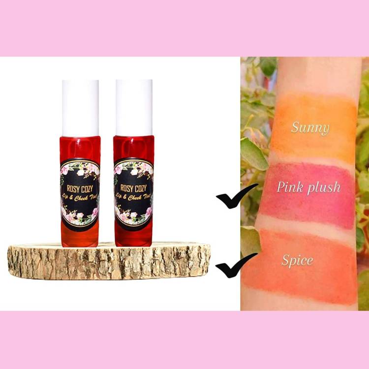 faiza khan ROSY COZY LIP AND CHEEK TINT (PINK PLUSH & SPICY RED) 100% ORGANIC|NATURAL Price in India