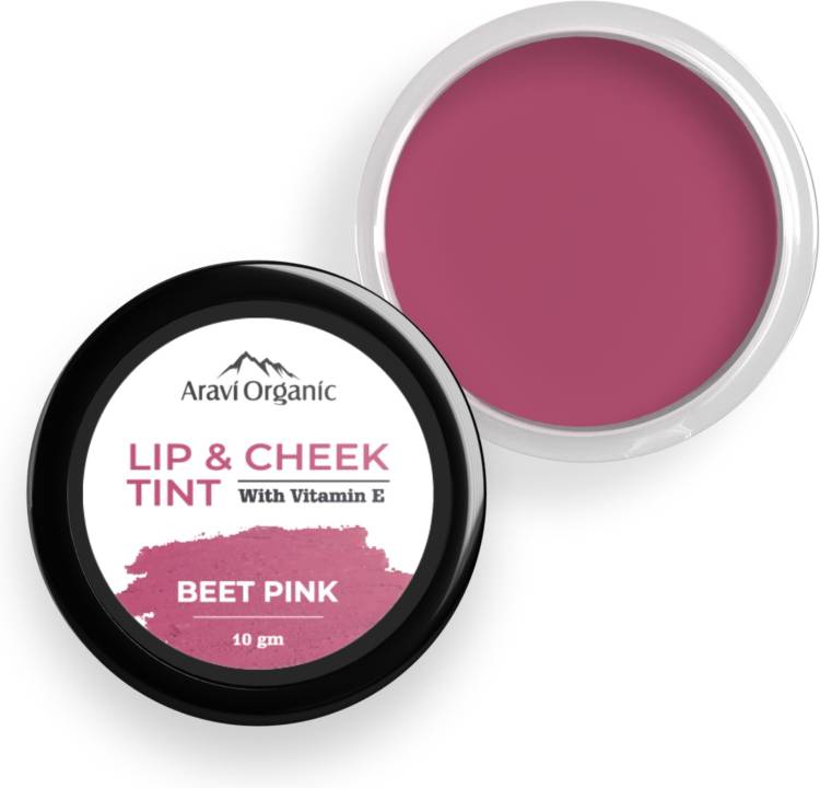 Aravi Organic Everyday Vegan Lip and Cheek Tint Balm with Vitamin E | Lip Tint - Beet Pink Price in India