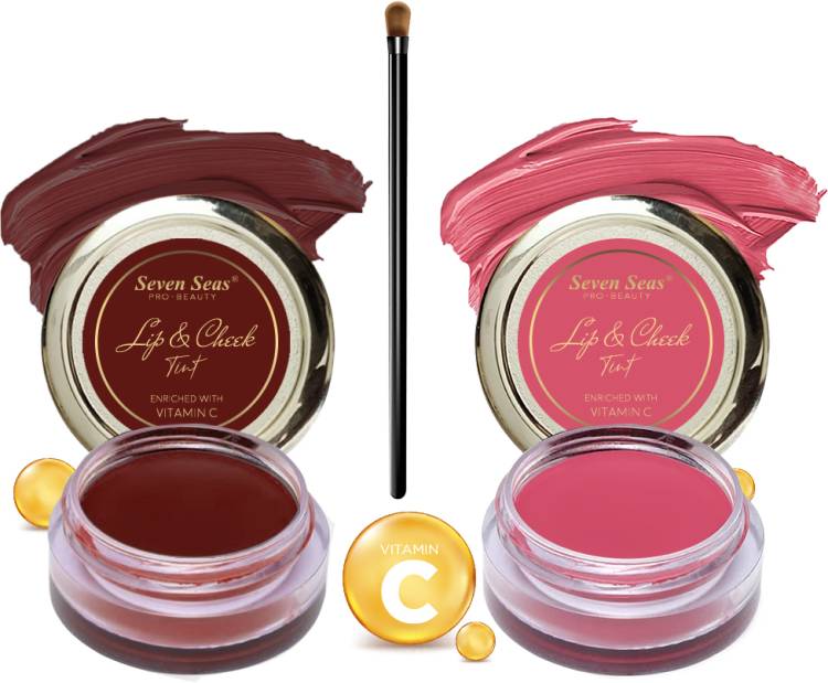 Seven Seas Lips & Cheek Tint Combo Pack Of 2 Enriched With Vitamin C Tint With Brush Price in India