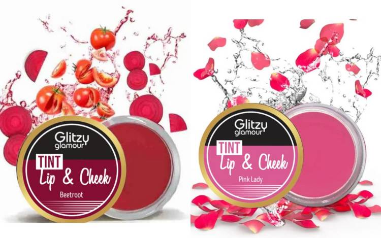 GLITZY GLAMOUR Combo lip and cheek tint | beautiful beetroot and baby pink | Price in India