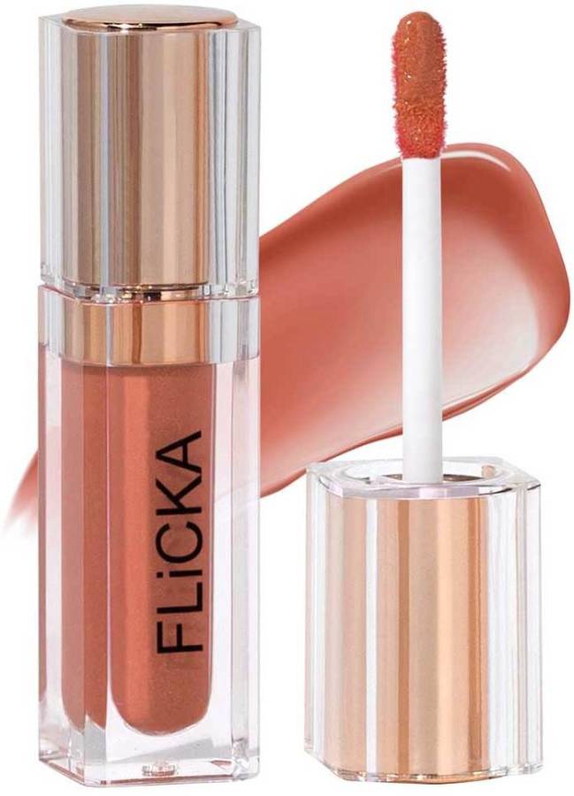 Flicka Shimmery Affair Liquid Lip Gloss Shade-3 for Women Glossy Lip Color Long lasting Price in India