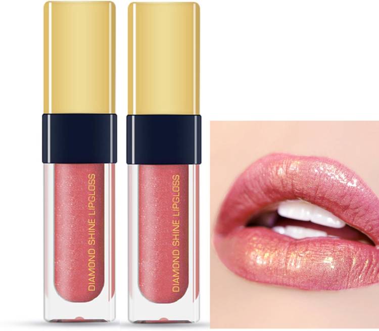GABBU Combo Diamond Shine Lip Gloss Lipstick for Glossy Effect Spring Glow Price in India