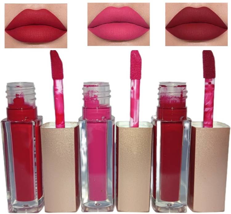 Facejewel Matte Queen Red Liquid LipGloss Set-3 Price in India