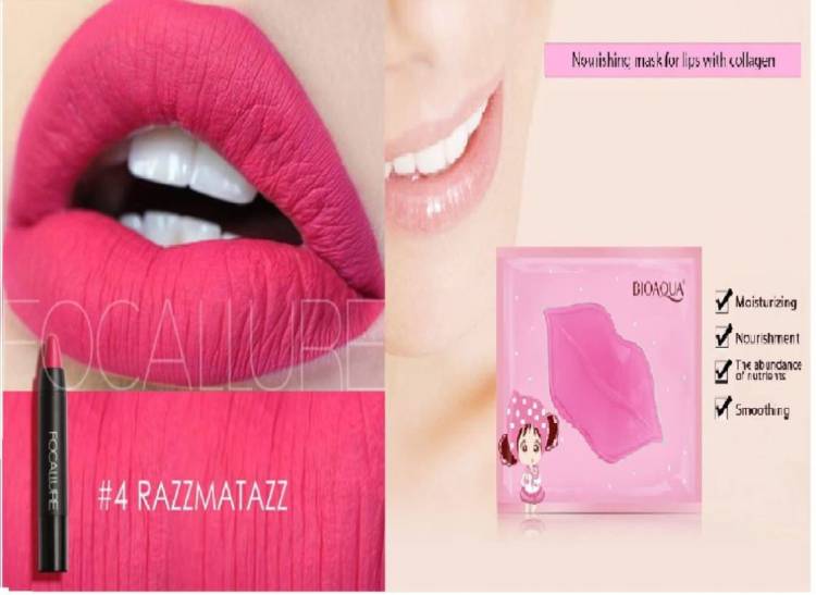 Digital Shoppy focallure matte Lipgloss liquid Listick (No 4)with Lip Mask Price in India