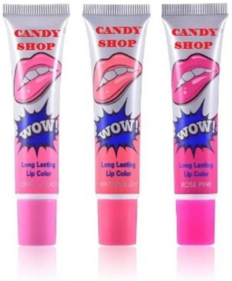 Candy Shop WOW PEEL OFF LIP GLOSS - PINK EDITION, Longlasting, Water proof, Smudge proof Price in India