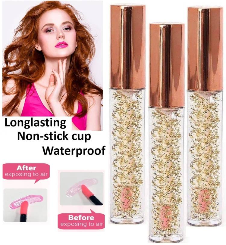 tanvi27 Glitter Lip Gloss, Cute Color-Changing Pink for Glossier Lips Set of 3 Price in India