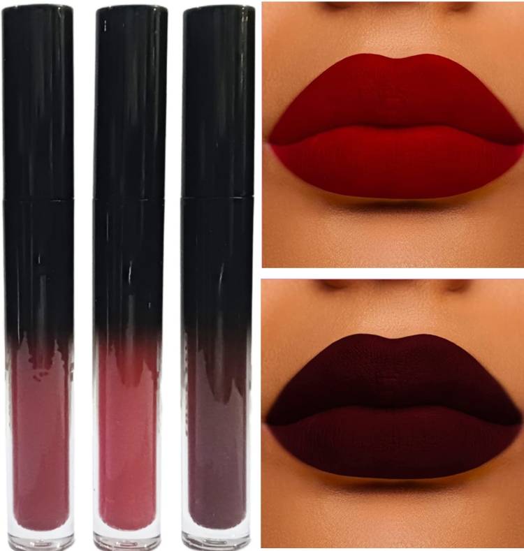 Facejewel Matte Liquid LipGloss Waterproof & Smudge Proof Maroon, Red, Queen Red Price in India