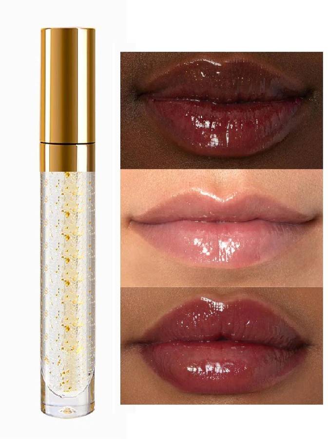 EVERERIN Transparent Gold Leaf Diamond Shine Lip Gloss For Supreme Shine Price in India