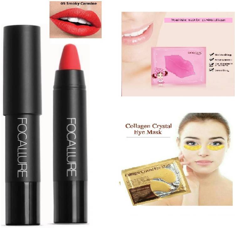 Digital Shoppy Focallure Waterproof Liquid Lipstick (No5 )with1Pc LipMask and1Pair EyeMask. Price in India