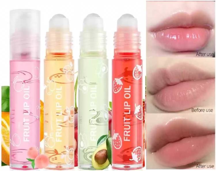 EVERERIN Fresh Fruit Roll-on Lip Balm Lip Makeup Clear Transparent Price in India