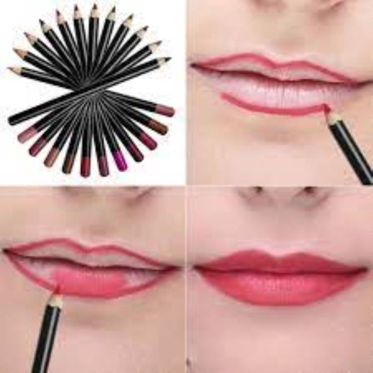 Digital Shoppy Long Lasting Matte Lip Liner Pencils Set - 12 Pcs No 3. Price in India