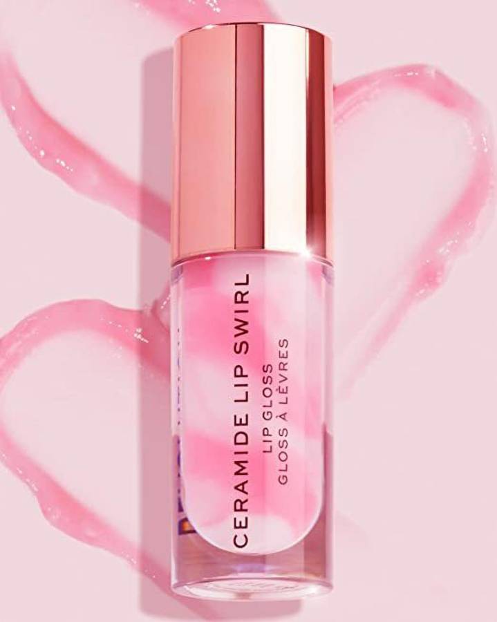 Makeup Revolution Ceramide Swirl Lip Gloss Pure Gloss Clear To Increase Lip Volume,With Vitamin E Price in India