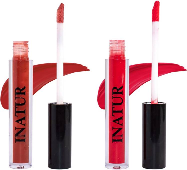 INATUR LIP Gloss Wild Brown & Cheeky Red Price in India