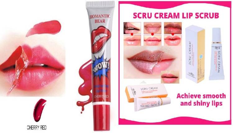 Digital Shoppy Romantic Bear( Cherry Red ) Lip Gloss With Beauty Lip Scrub Removal cream. Price in India
