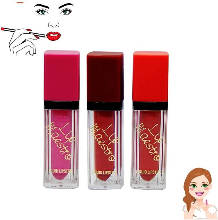 Facejewel Matte Me Waterproof Lipgloss Pink, Maroon, Orange Price in India