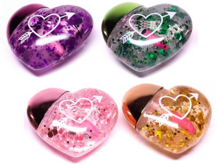 Bajajbeautyshop Cute heart lip gloss pack of 4pcs Price in India