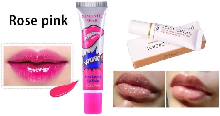 Digital Shoppy Romantic Bear Lipgloss (Rose Pink) With Beauty Lip Scrub Removal cream. Price in India