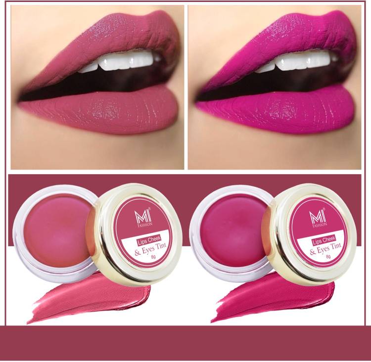 MI FASHION Natural Lip Tint Set of 2 Soft Matte Lasting Paraben SLS Free,Cheek and Eye Tint Price in India