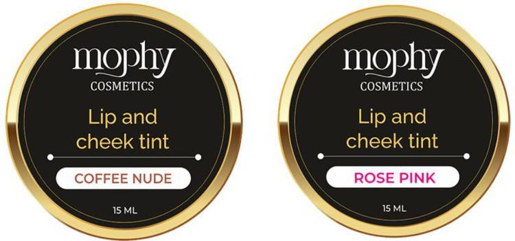 MOPHY Lip and Cheek Tint PURPLE COFEE NUDE,ROSE PINK Blush Natural Makeup Look Price in India
