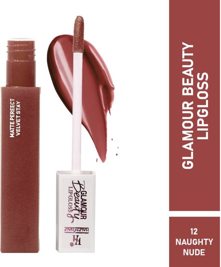 Half N Half Rich Glamour Beauty Lipgloss, Matte Perfect Velvet Stay, Naughty Nude, 5ml Price in India