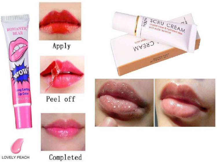Digital Shoppy Romantic Bear Lipgloss (Lovelypeach) With Beauty Lip Scrub Removal cream. Price in India