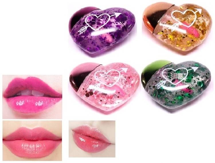 Arcanuy Pink Lip Gloss Tint hear shaped glossy Price in India