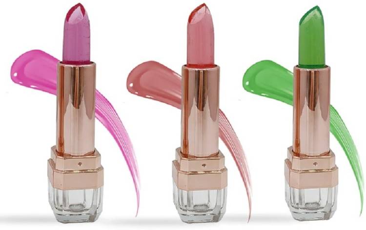 LILLYAMOR 3 SHADES JELLY PINK COLOR CHANGE LIPSTICK WINTER LIP CARE Price in India