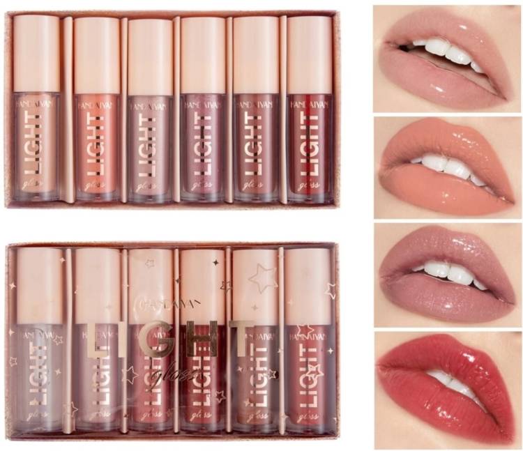 feelhigh Light Gloss Lipstick Collection - 12 Shades of Nude Lip Gloss, Clear Lip Gloss Price in India