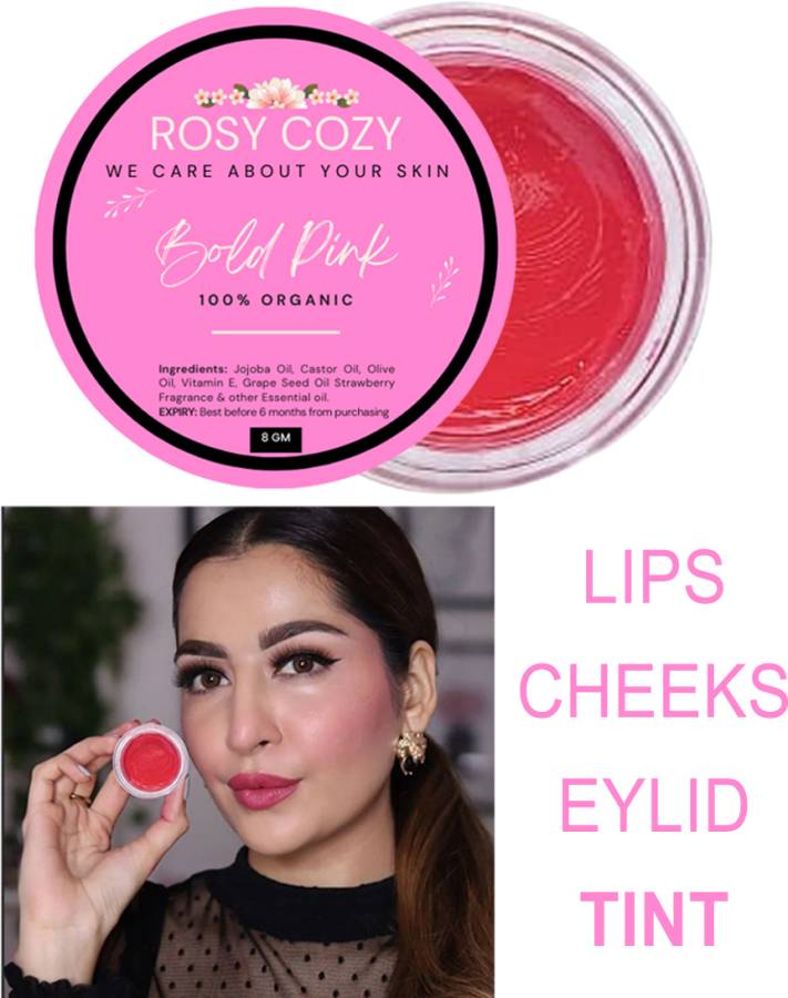 faiza khan ROSY COZY LIP AND CHEEK TINT (BOLD PINK) 100% ORGANIC|PURE|NATURAL INGREDIENTS Price in India