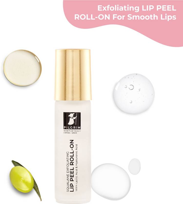 Pilgrim Squalane Exfoliating Lip Peel RollOn With Lactic & Hyaluronic Acid For Soft Lips Price in India